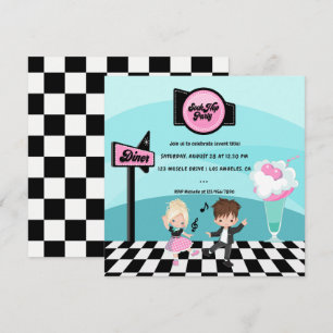 Convites Festa Retro Sock Hop