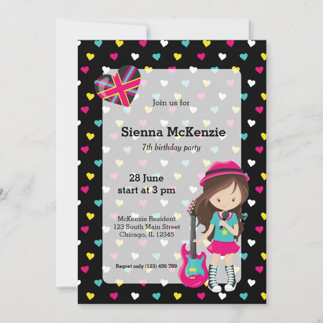 Convites Festa Rockstar (Frente)