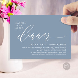 Convites Festa Romântica de Casamento com Jantar Feliz para