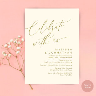 Convites Festa Romântica de Jantar de Casamento, Celebre co