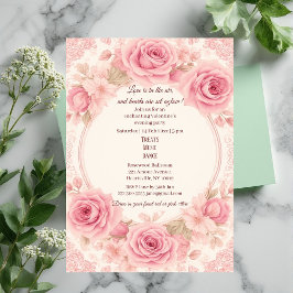 Convites Festa Romântica de São Valentim Vintage com Rosas