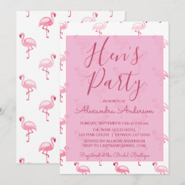Convites Festa rosa Flamingo Summer Hen