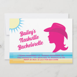 Convites Festa Rosa Nashville Semekend Bachelorette branca