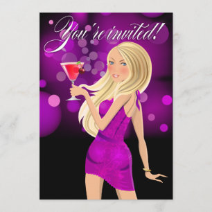 Convites Festa roxa do Partido para Qualquer Propósito