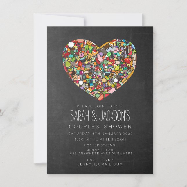 Convites Festa Russa de Chá de panela de Chalkboard Kitchen (Frente)