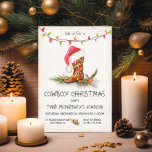 Convites Festa Russa de Cowboy Natal<br><div class="desc">Convites de festas de Natal do Watercolor Western Cowboy. Possui uma bota de vaqueiro com chapéu de Papai Noel, granadas, luzes de natal e ferradura. Excelente para o seu Festa de Natal de Natal de Tempos Ocidentais! Todos os textos podem ser alterados. Para fazer mais mudanças, vá para Personalizar este...</div>