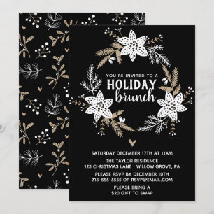 Convites Festa Rustic Floral Holiday Brunch