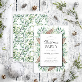 Convites Festa Rustic Winter Fir Cone Holiday