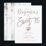 Convites Festa Rústica Branco Madeira Rosa Dourado Rosa Doc<br><div class="desc">Personalize para qualquer evento</div>