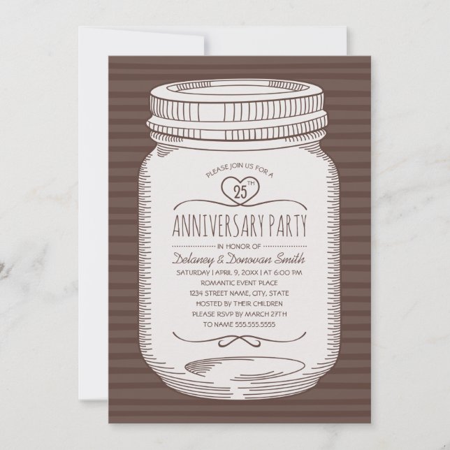 Convites Festa Rústica de 25 anos de casamento em Pote de P (Frente)