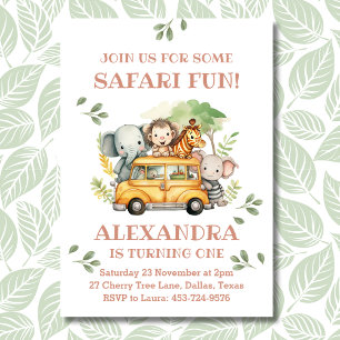 Convites Festa Safari Animal Jungle primeiro aniversario
