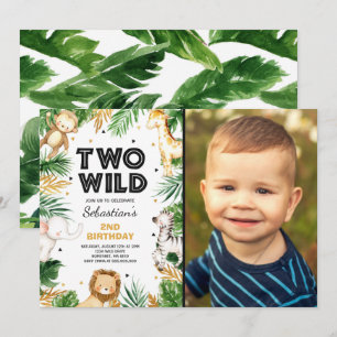 Convites Festa Safari de Dois Animais do segundo aniversár