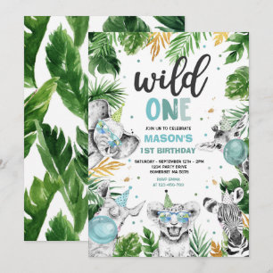 Convites Festa Selvagem Selvagem Safari, Dourada de Anivers