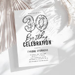 Convites Festa simples de aniversário de 30 anos preto e br<br><div class="desc">Nossos Convites de festas aniversário de 30 anos minimalistas estão preparados para redefinir suas celebrações de marco. Apresentando um simples fundo branco que expele elegância, um rabisco de balão de hélio tirado à mão '30' que lhe dá um toque lúdico, e um modelo de texto moderno sem esforço que você...</div>