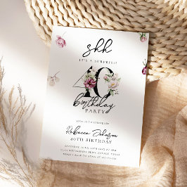 Convites Festa Simples de aniversário de 40 anos de Surpres