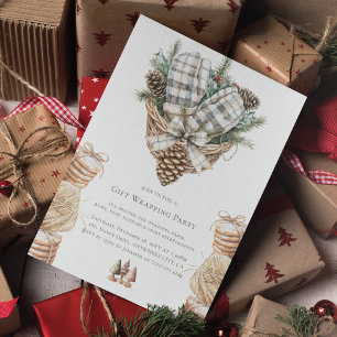 Convites Festa Simples de Mola de Natal Com Presente