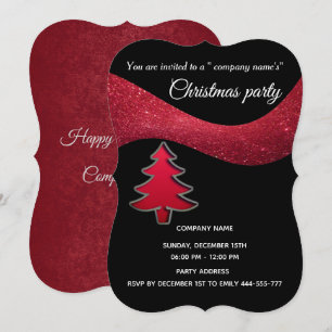 Convites Festa simples de Natal corporativo com brilhos ver