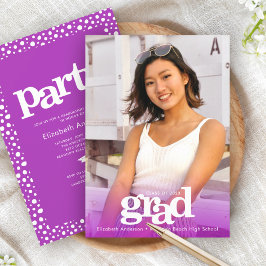 Convites Festa simples e elegante com gradiente ousado em r