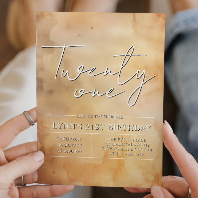 Convites Festa simples e elegante de aniversário de 21 anos (Criador carregado)