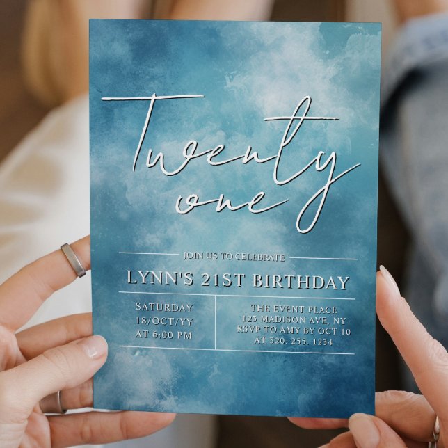 Convites Festa simples e elegante de aniversário de 21 anos (Criador carregado)