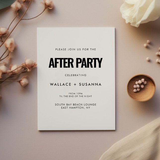 Convites Festa simples e minimalista após o casamento (Criador carregado)