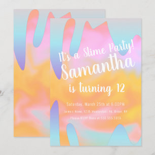 Convites Festa Slimpíada Ombre Dica Aniversário Rainbow