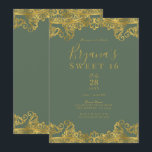 Convites Festa sofisticada de Sweet 16 com Azeitona Rústica<br><div class="desc">Personalize para qualquer evento</div>