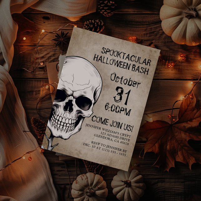 Convites Festa Spooktacular de Halloween (Set the mood for your eerie Halloween party with creepy invitations, perfect for a haunting night!)