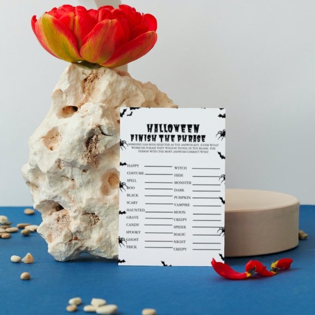 Convites Festa Spooky do Hloween Concluir o jogo de frases (Criador carregado)