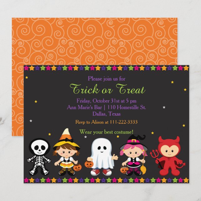 Convites Festa Spooky Halloween (Frente/Verso)