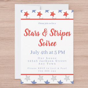 Convites Festa Stars & Stripes Soirée 4 de Julho