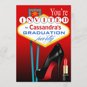 Convites Festa Stiletto e Lábios Vermelhos Las Vegas