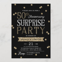 Festa Surpresa de 50º Aniversário com Confetes Rel
