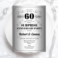 Festa Surpresa de 60º Aniversário - Preto Prata
