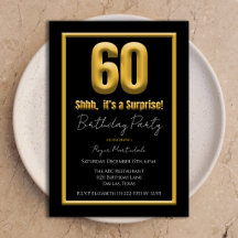 Festa Surpresa de 60 Anos Bold Dourado e Preto