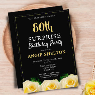 Convites Festa Surpresa de 80 Anos da Yellow Rose