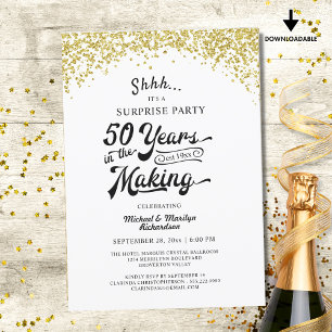 Convites Festa Surpresa de Aniversário de 50 anos Confete D