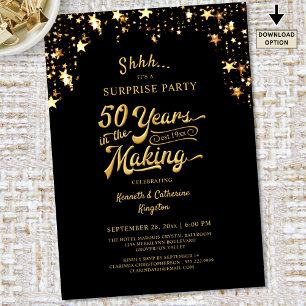 Convites Festa Surpresa de Aniversário de 50 anos Estrelas 