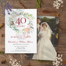 Convites Festa Surpresa Floral Aniversário de 40 Anos Foto