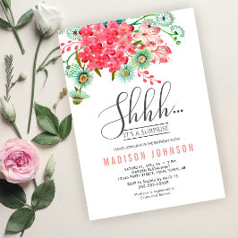 Convites Festa Surpresa Floral Elegante – Shhh Segredo