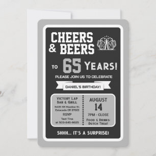 Convites Festa Surpresa no Bar Esportivo Viva 65 Anos