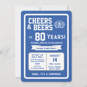 Convites Festa Surpresa no Bar Esportivo Viva 80 Anos
