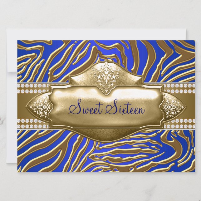 Convites Festa Sweet 16 Purple Zebra (Frente)
