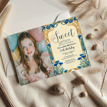 Festa Sweet Sixteen Flor de Milho Azul Art Nouveau