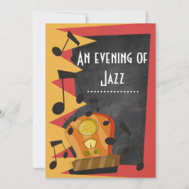 Convites Festa Tema do Chalkboard Jazz Blues