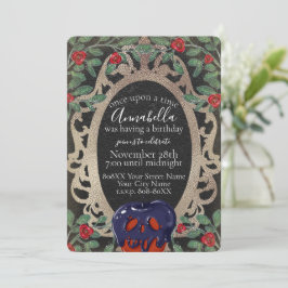 Convites Festa Temática da Fada Branca de Neve Gótica