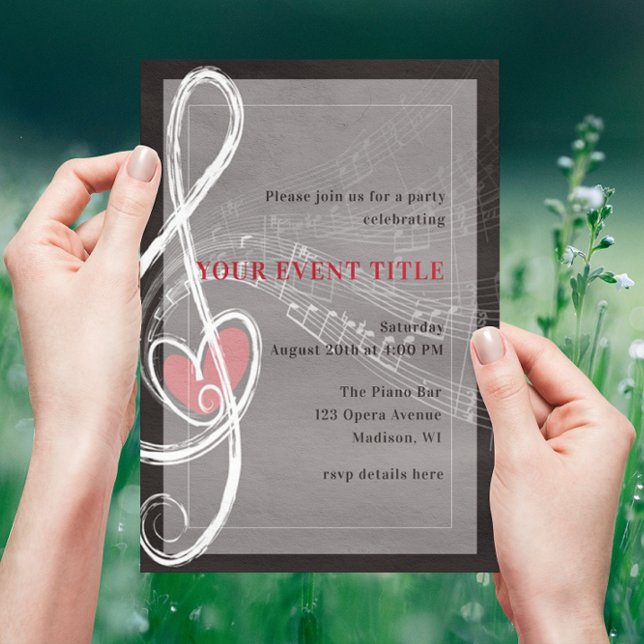 Convites Festa Temática de Música - O Amor Está no Ar (Criador carregado)