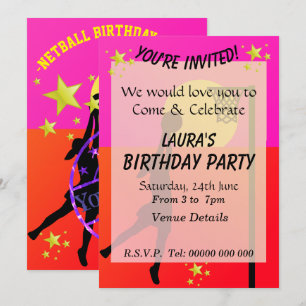 Convites Festa Temática de Netball Esportiva