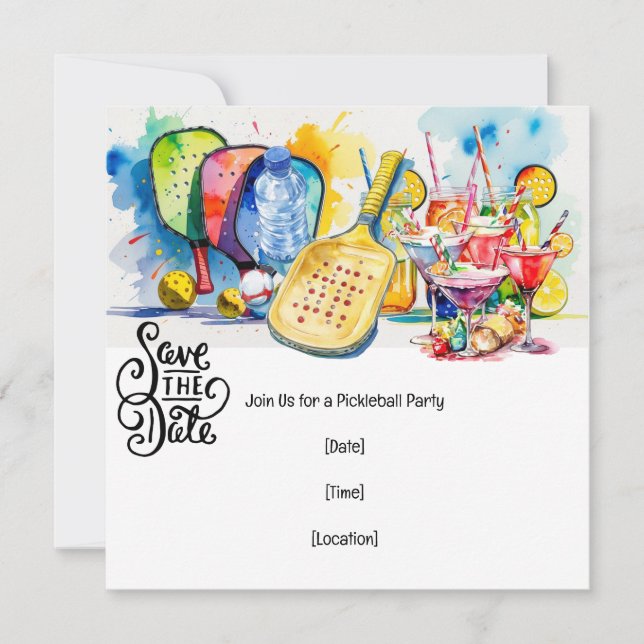 Convites Festa Temática de Pickleball (Frente)