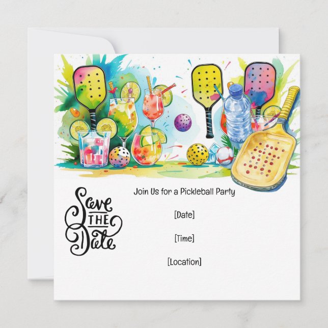 Convites Festa Temática de Pickleball (Frente)